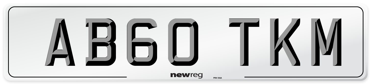 AB60 TKM Number Plate from New Reg